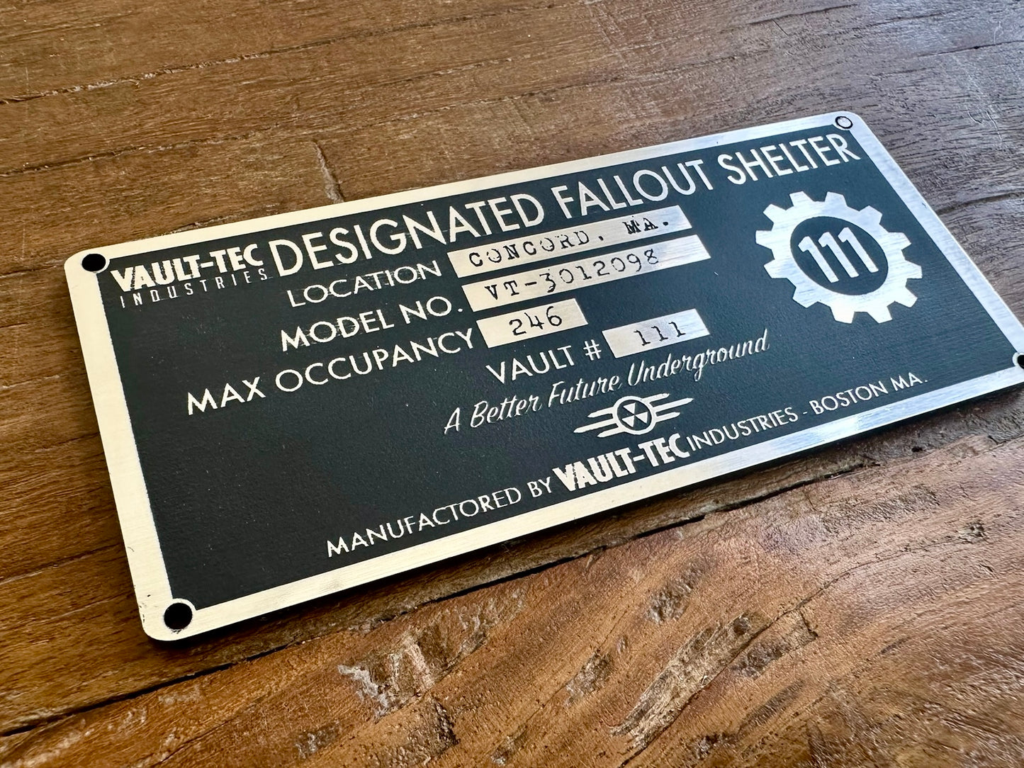 Fallout Shelter Plaque