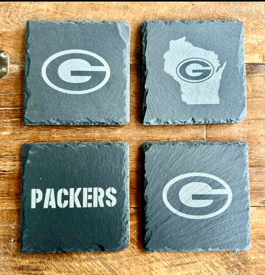 Packers Slate Coasters
