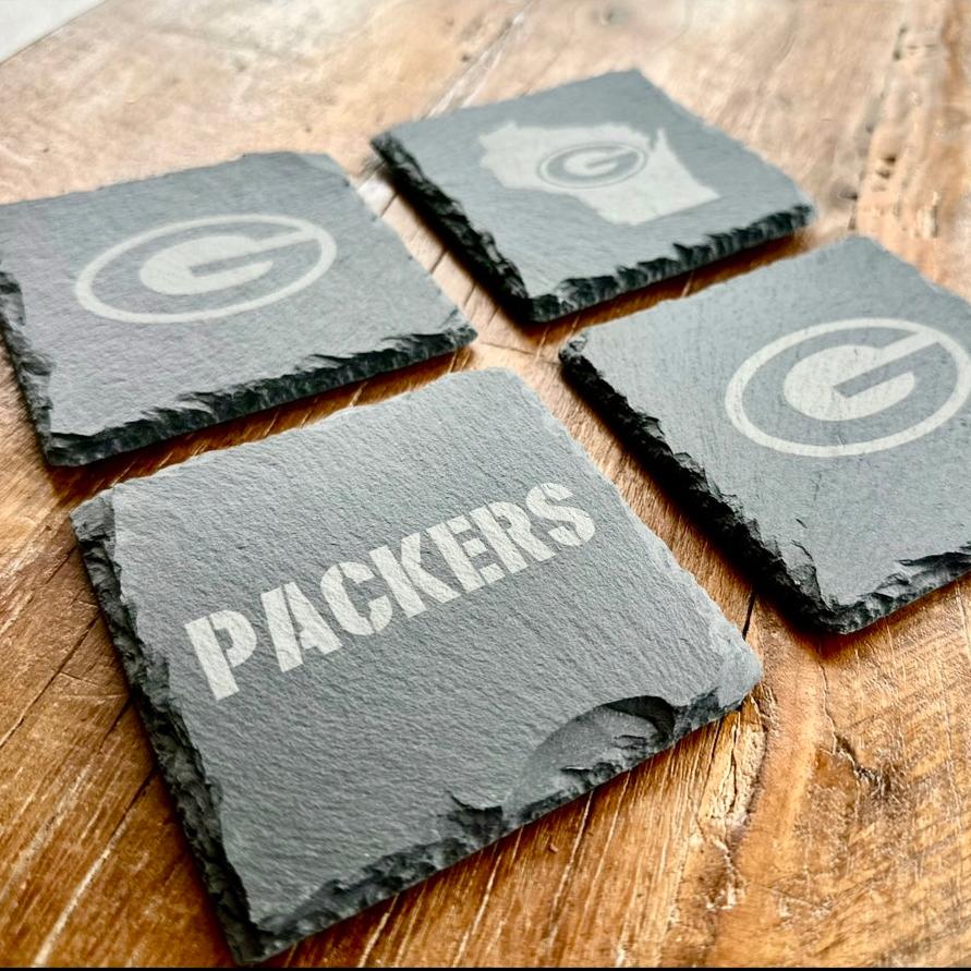 Packers Slate Coasters
