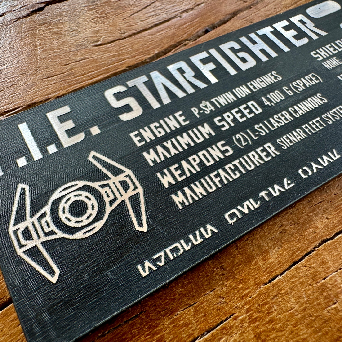 Star Wars - T.I.E. Starfighter Plaque