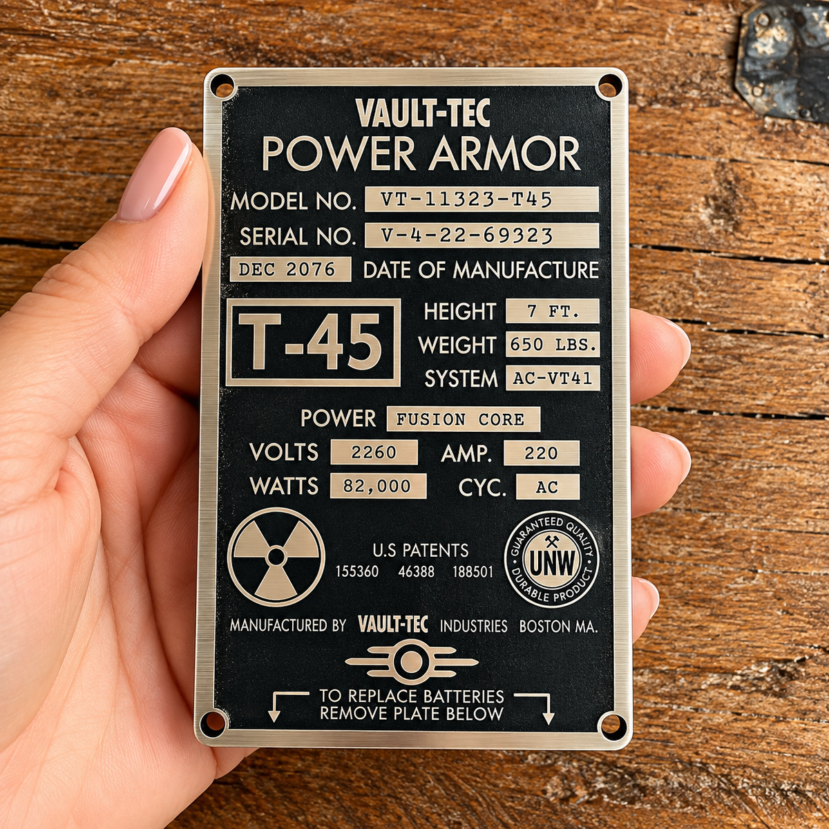 Fallout- Power Armor (T45) Plaque