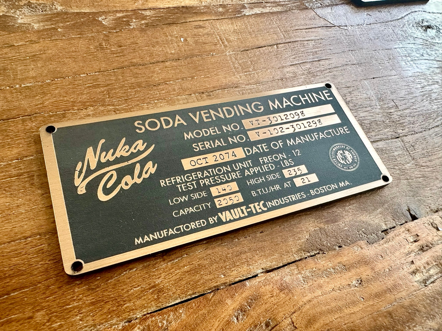 Fallout Nuka Cola Plaque