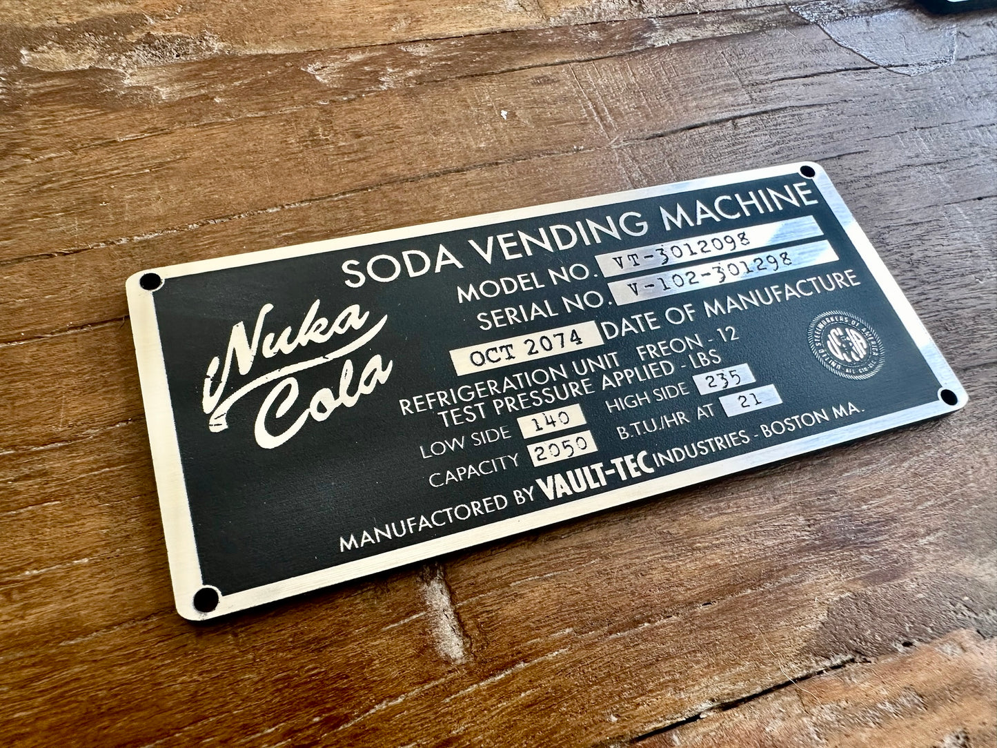 Fallout Nuka Cola Plaque