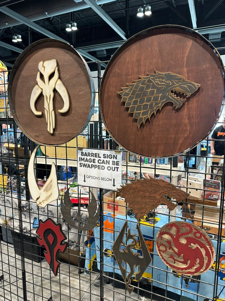 Wood Barrel Sign