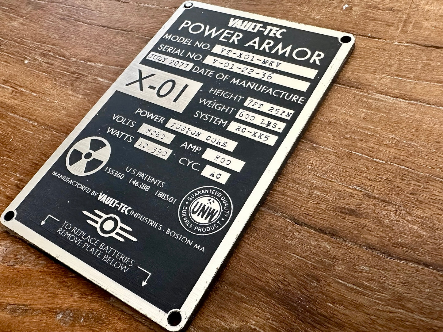 Fallout Power Armor Plaque