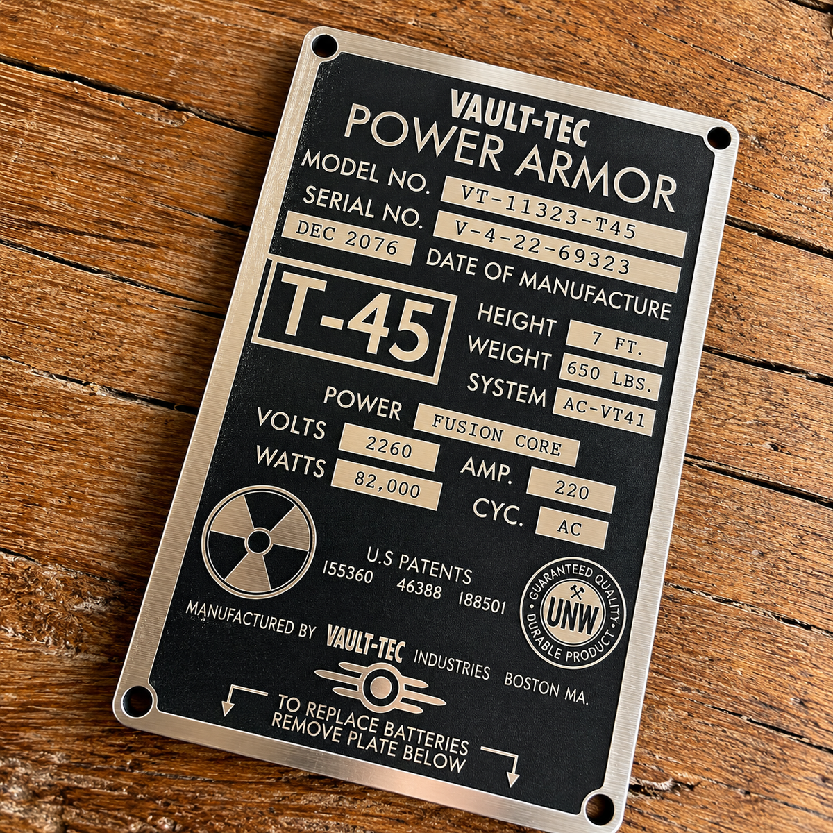 Fallout- Power Armor (T45) Plaque
