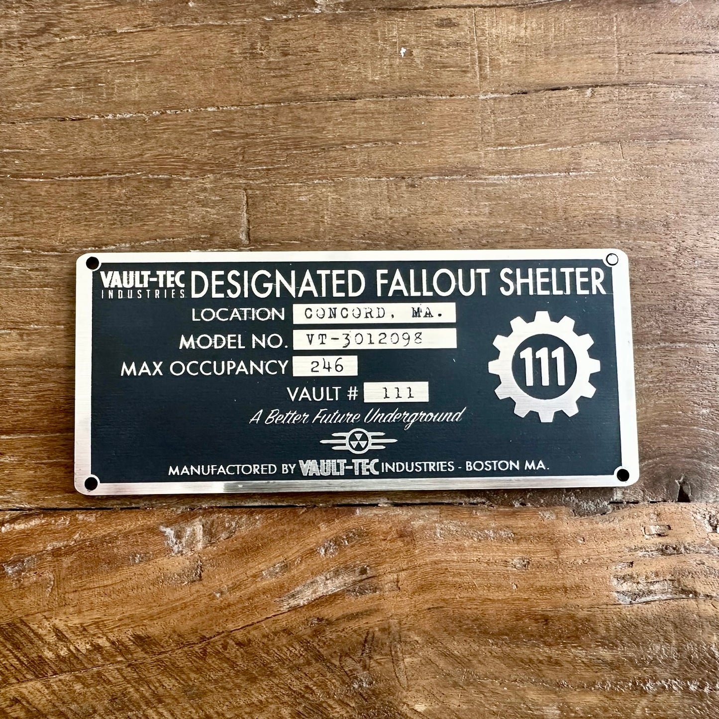 Fallout Shelter Plaque