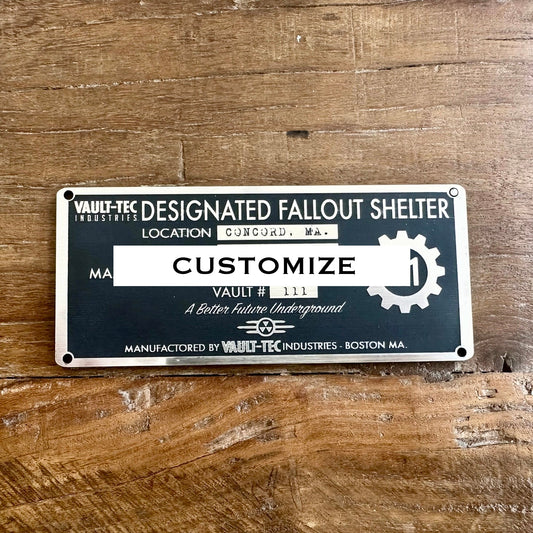Custom Fallout Shelter Plaque