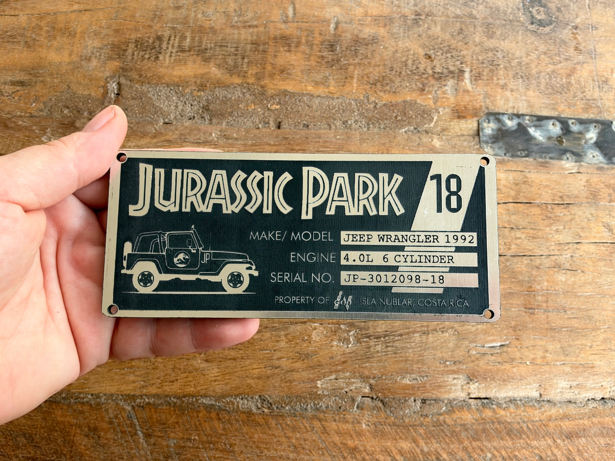 Custom Number - Jurassic Park Plaque