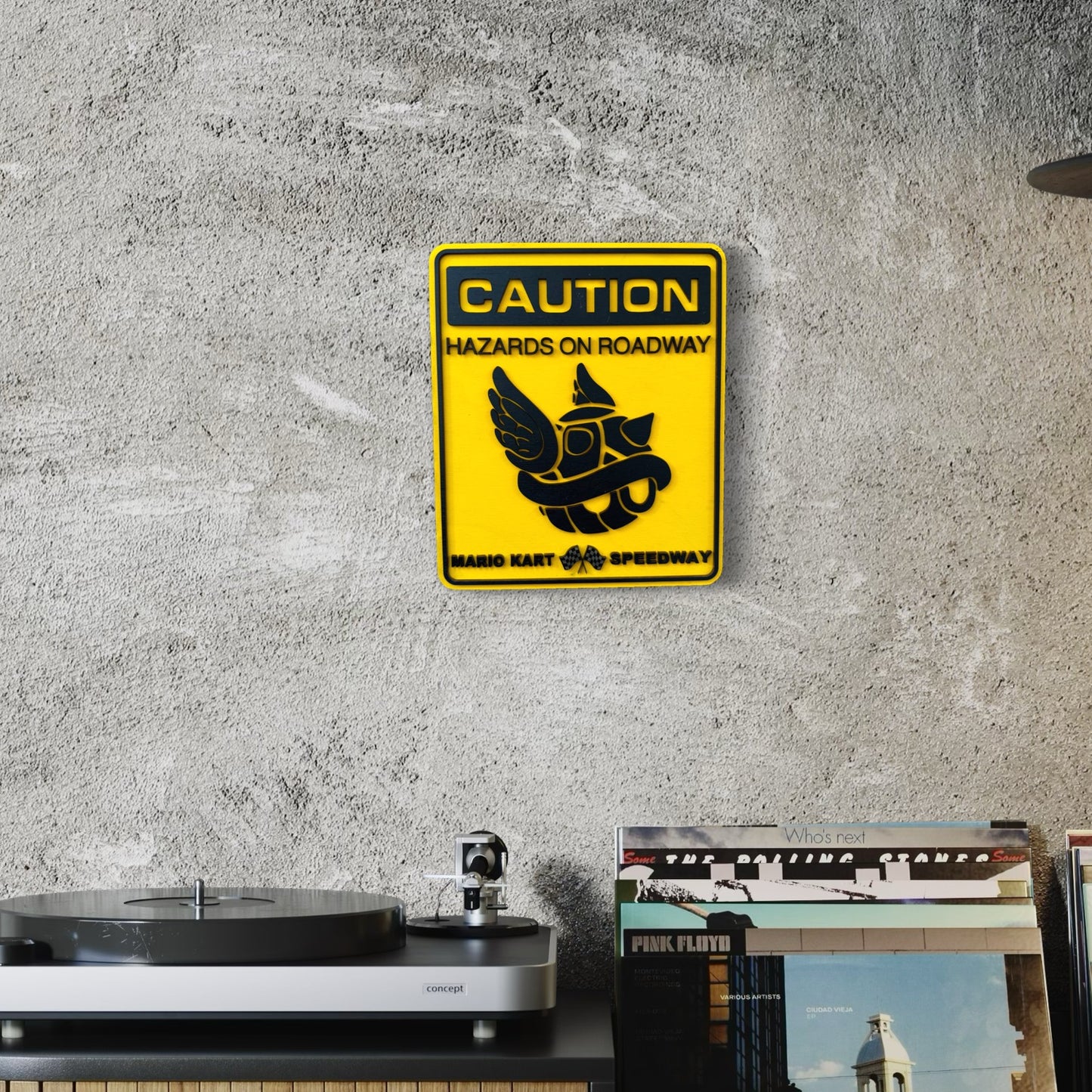 Mario Cart Caution - Wall Art