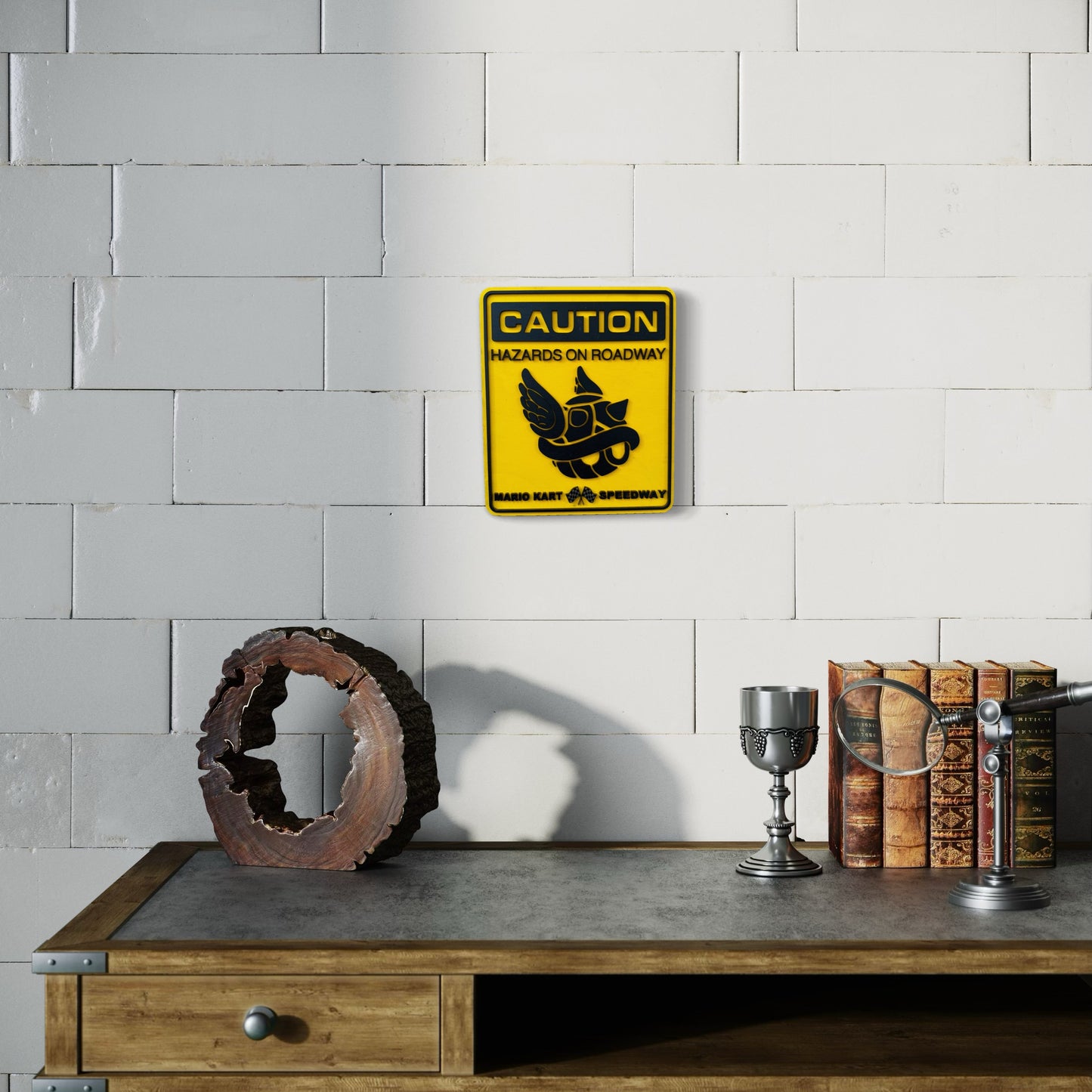 Mario Cart Caution - Wall Art