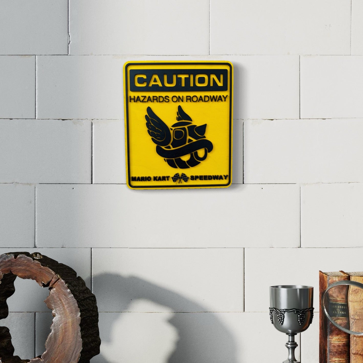 Mario Cart Caution - Wall Art