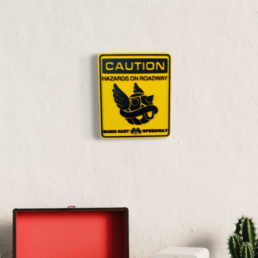 Mario Cart Caution - Wall Art