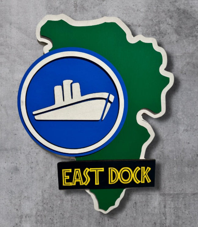 Jurassic Park East Dock Sign